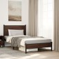 vidaXL Bettgestell mit Kopfteil Metall Braun Eichen-Optik 107x203 cm vidaXL Bettgestell mit Kopfteil Metall Braun Eichen-Optik 107x203 cm