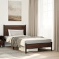 vidaXL Bettgestell mit Kopfteil Metall Braun Eichen-Optik 100x190 cm vidaXL Bettgestell mit Kopfteil Metall Braun Eichen-Optik 100x190 cm