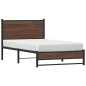 vidaXL Bettgestell mit Kopfteil Metall Braun Eichen-Optik 100x190 cm vidaXL Bettgestell mit Kopfteil Metall Braun Eichen-Optik 100x190 cm