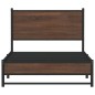 vidaXL Bettgestell mit Kopfteil Metall Braun Eichen-Optik 100x190 cm vidaXL Bettgestell mit Kopfteil Metall Braun Eichen-Optik 100x190 cm