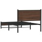 vidaXL Bettgestell mit Kopfteil Metall Braun Eichen-Optik 100x190 cm vidaXL Bettgestell mit Kopfteil Metall Braun Eichen-Optik 100x190 cm