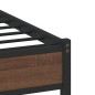 vidaXL Bettgestell mit Kopfteil Metall Braun Eichen-Optik 100x190 cm vidaXL Bettgestell mit Kopfteil Metall Braun Eichen-Optik 100x190 cm