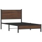 vidaXL Bettgestell mit Kopfteil Metall Braun Eichen-Optik 100x200 cm vidaXL Bettgestell mit Kopfteil Metall Braun Eichen-Optik 100x200 cm