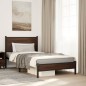 vidaXL Bettgestell mit Kopfteil Metall Braun Eichen-Optik 100x200 cm vidaXL Bettgestell mit Kopfteil Metall Braun Eichen-Optik 100x200 cm