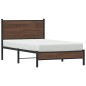 vidaXL Bettgestell mit Kopfteil Metall Braun Eichen-Optik 100x200 cm vidaXL Bettgestell mit Kopfteil Metall Braun Eichen-Optik 100x200 cm