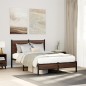 vidaXL Metallbett ohne Matratze Braun Eichen-Optik 120x200 cm vidaXL Metallbett ohne Matratze Braun Eichen-Optik 120x200 cm