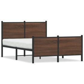 vidaXL Bettgestell mit Kopf- und Fußteil Metall 120x190 cm