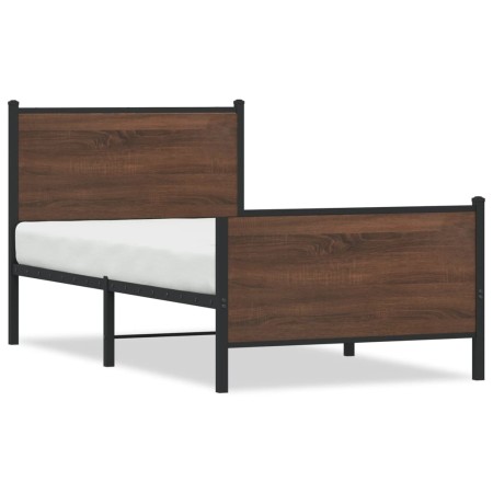 vidaXL Bettgestell mit Kopf- und Fußteil Metall 90x190 cm