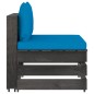 3-Sitzer Outdoor-Sofa mit Kissen Grau Imprägniertes Kiefernholz 3-Sitzer Outdoor-Sofa mit Kissen Grau Imprägniertes Kiefernholz