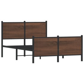 vidaXL Bettgestell mit Kopf- und Fußteil Metall 137x190 cm