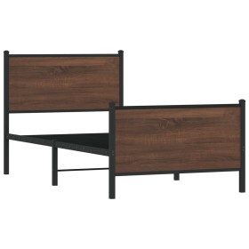 vidaXL Bettgestell mit Kopf- und Fußteil Metall 100x190 cm
