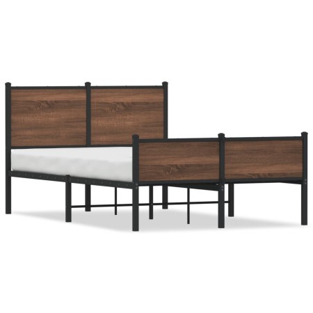 vidaXL Bettgestell mit Kopf- und Fußteil Metall 120x190 cm