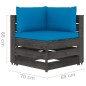 3-Sitzer Outdoor-Sofa mit Kissen Grau Imprägniertes Kiefernholz 3-Sitzer Outdoor-Sofa mit Kissen Grau Imprägniertes Kiefernholz