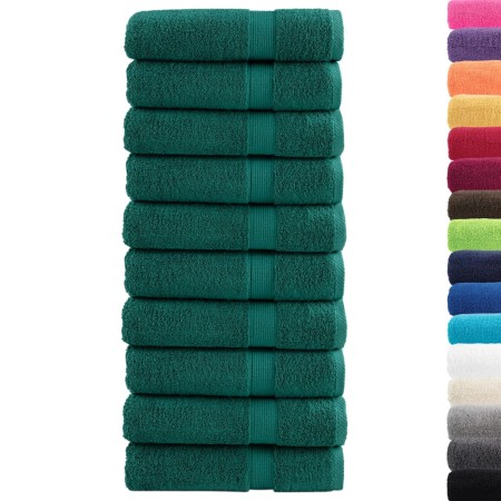 vidaXL Premium-Handtücher SOLUND 10 Stk. Grün 50x100 cm 600 g/m²
