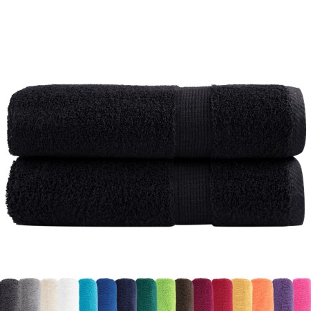 vidaXL Premium-Duschtücher SOLUND 2 Stk. Schwarz 70x140 cm 600 g/m²