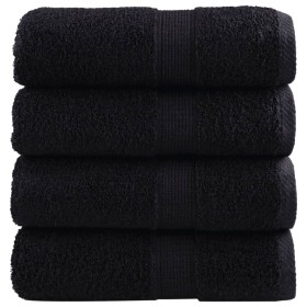vidaXL Premium-Gästetücher SOLUND 4 Stk. Schwarz 30x50 cm 600 g/m²