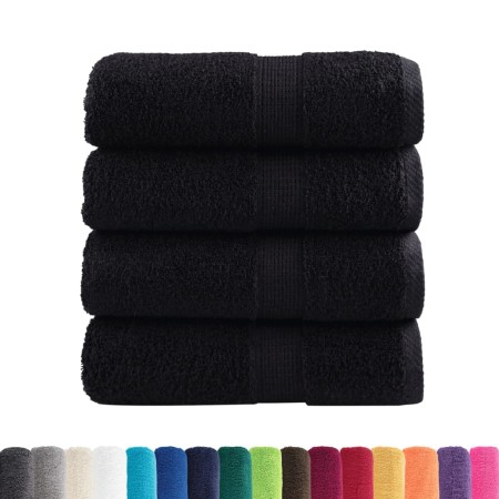 vidaXL Premium-Gästetücher SOLUND 4 Stk. Schwarz 30x50 cm 600 g/m²