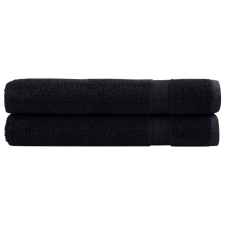 vidaXL Premium-Handtücher SOLUND 2 Stk. Schwarz 100x200 cm 600 g/m²