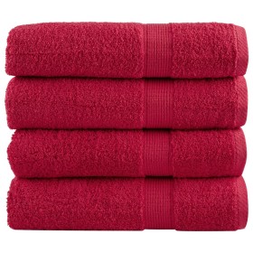 vidaXL Premium-Handtücher SOLUND 4 Stk. Rot 50x100 cm 600 g/m²