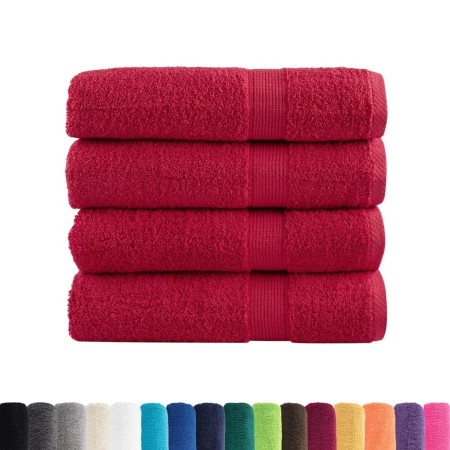 vidaXL Premium-Handtücher SOLUND 4 Stk. Rot 50x100 cm 600 g/m²