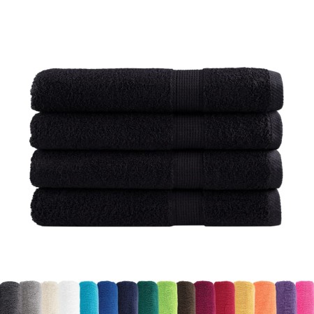 vidaXL Premium-Saunatücher SOLUND 4 Stk. Schwarz 80x200 cm 600 g/m²