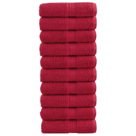vidaXL Premium-Gästetücher SOLUND 10 Stk. Rot 30x50 cm 600 g/m²