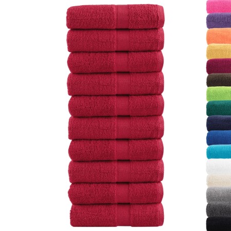 vidaXL Premium-Gästetücher SOLUND 10 Stk. Rot 30x50 cm 600 g/m²