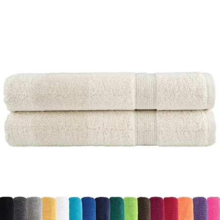 vidaXL Premium-Saunatücher SOLUND 2 Stk. Cremeweiß 80x200 cm 600 g/m²
