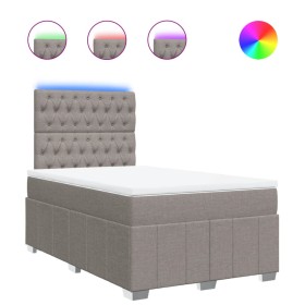 vidaXL Boxspringbett mit Matratze Taupe 120x200 cm Stoff
