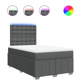 vidaXL Boxspringbett mit Matratze Dunkelgrau 120x200 cm Stoff