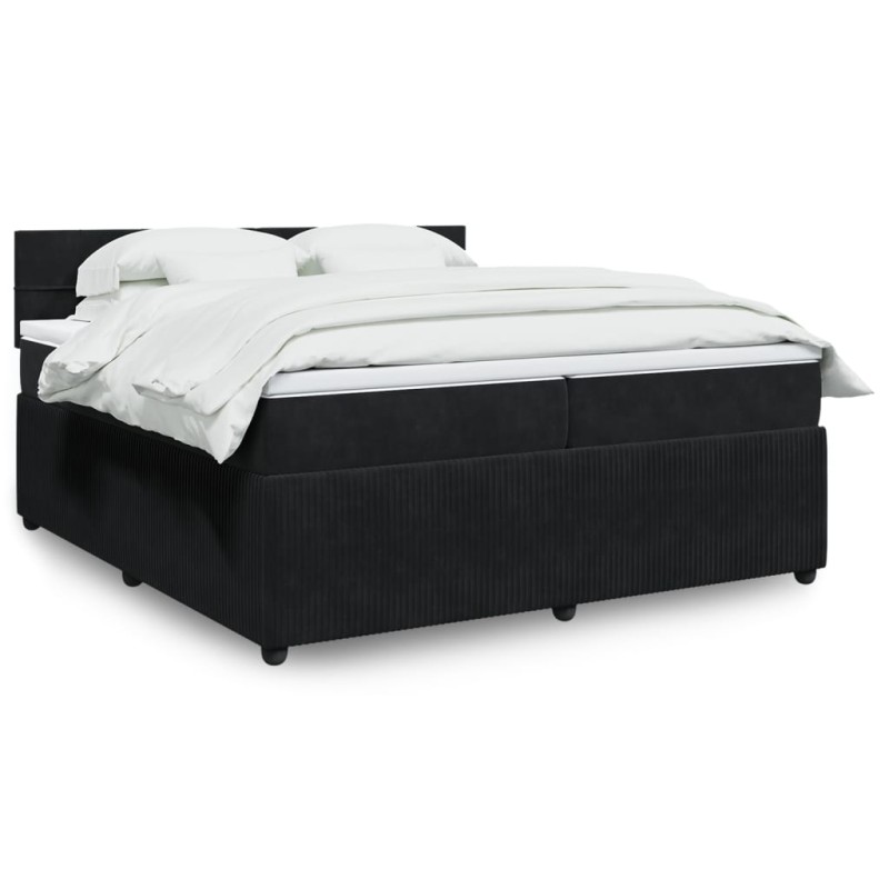 vidaXL Boxspringbett mit Matratze Schwarz 200x200 cm Samt vidaXL Boxspringbett mit Matratze Schwarz 200x200 cm Samt