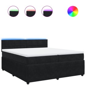 vidaXL Boxspringbett mit Matratze Schwarz 200x200 cm Samt