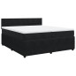 vidaXL Boxspringbett mit Matratze Schwarz 200x200 cm Samt vidaXL Boxspringbett mit Matratze Schwarz 200x200 cm Samt