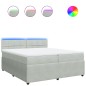 vidaXL Boxspringbett mit Matratze Hellgrau 200x200 cm Samt vidaXL Boxspringbett mit Matratze Hellgrau 200x200 cm Samt