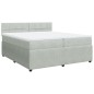 vidaXL Boxspringbett mit Matratze Hellgrau 200x200 cm Samt vidaXL Boxspringbett mit Matratze Hellgrau 200x200 cm Samt