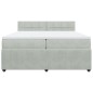 vidaXL Boxspringbett mit Matratze Hellgrau 200x200 cm Samt vidaXL Boxspringbett mit Matratze Hellgrau 200x200 cm Samt
