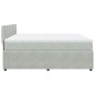 vidaXL Boxspringbett mit Matratze Hellgrau 200x200 cm Samt vidaXL Boxspringbett mit Matratze Hellgrau 200x200 cm Samt