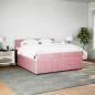 vidaXL Boxspringbett mit Matratze Rosa 200x200 cm Samt vidaXL Boxspringbett mit Matratze Rosa 200x200 cm Samt