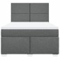 vidaXL Boxspringbett mit Matratze Dunkelgrau 140x200 cm Stoff vidaXL Boxspringbett mit Matratze Dunkelgrau 140x200 cm Stoff