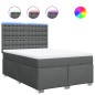 vidaXL Boxspringbett mit Matratze Dunkelgrau 140x200 cm Stoff vidaXL Boxspringbett mit Matratze Dunkelgrau 140x200 cm Stoff