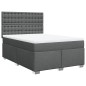 vidaXL Boxspringbett mit Matratze Dunkelgrau 140x200 cm Stoff vidaXL Boxspringbett mit Matratze Dunkelgrau 140x200 cm Stoff