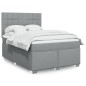 vidaXL Boxspringbett mit Matratze Hellgrau 160x200 cm Stoff vidaXL Boxspringbett mit Matratze Hellgrau 160x200 cm Stoff