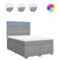 vidaXL Boxspringbett mit Matratze Hellgrau 160x200 cm Stoff vidaXL Boxspringbett mit Matratze Hellgrau 160x200 cm Stoff