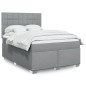 vidaXL Boxspringbett mit Matratze Hellgrau 140x200 cm Stoff vidaXL Boxspringbett mit Matratze Hellgrau 140x200 cm Stoff