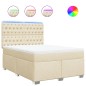 vidaXL Boxspringbett mit Matratze Creme 160x200 cm Stoff vidaXL Boxspringbett mit Matratze Creme 160x200 cm Stoff