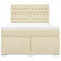 vidaXL Boxspringbett mit Matratze Creme 160x200 cm Stoff vidaXL Boxspringbett mit Matratze Creme 160x200 cm Stoff