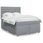 vidaXL Boxspringbett mit Matratze Hellgrau 160x200 cm Stoff vidaXL Boxspringbett mit Matratze Hellgrau 160x200 cm Stoff