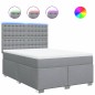 vidaXL Boxspringbett mit Matratze Hellgrau 160x200 cm Stoff vidaXL Boxspringbett mit Matratze Hellgrau 160x200 cm Stoff