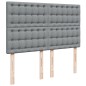 vidaXL Boxspringbett mit Matratze Hellgrau 160x200 cm Stoff vidaXL Boxspringbett mit Matratze Hellgrau 160x200 cm Stoff