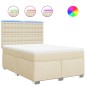 vidaXL Boxspringbett mit Matratze Creme 160x200 cm Stoff vidaXL Boxspringbett mit Matratze Creme 160x200 cm Stoff
